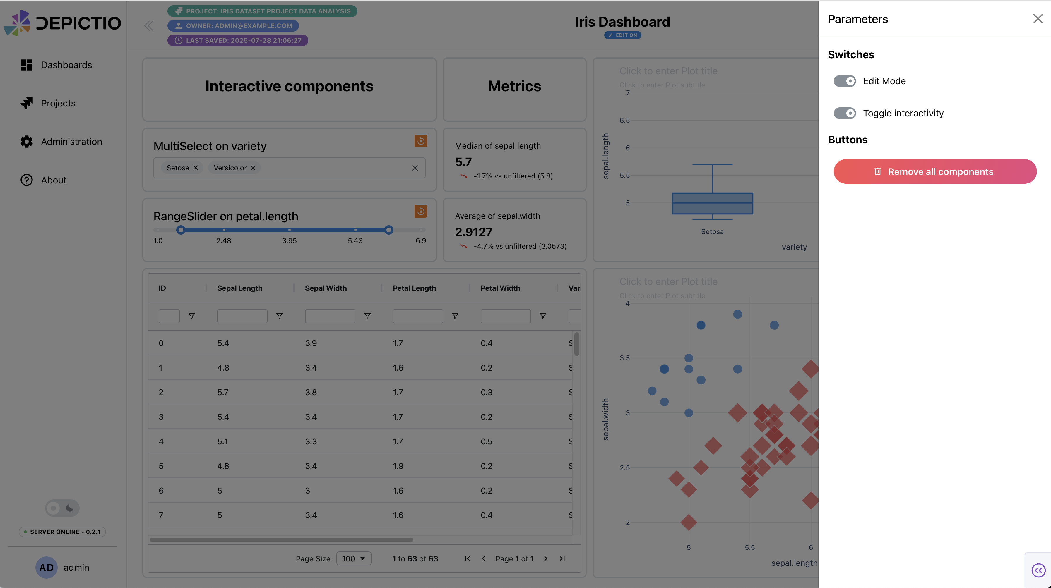 Using the dashboard - Depictio Documentation