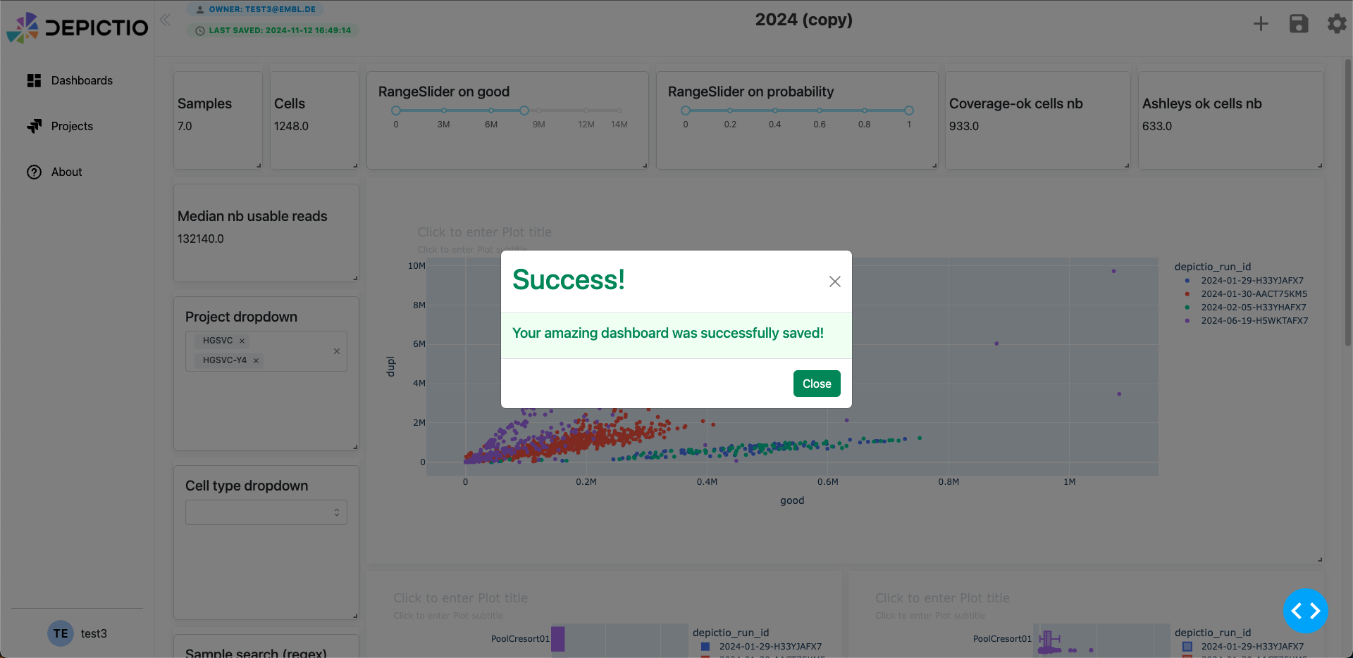 Using the dashboard - Depictio Documentation