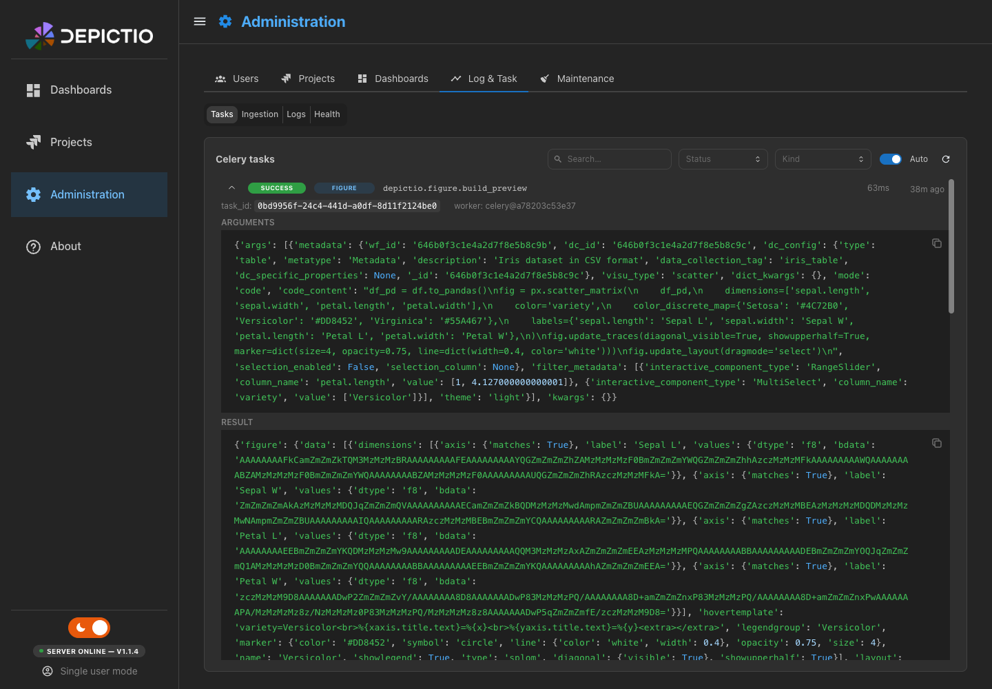 Log & Task: expanded task detail