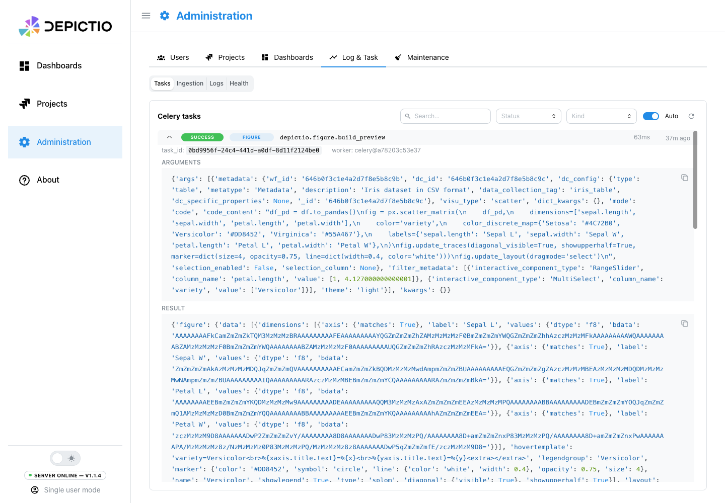 Log & Task: expanded task detail